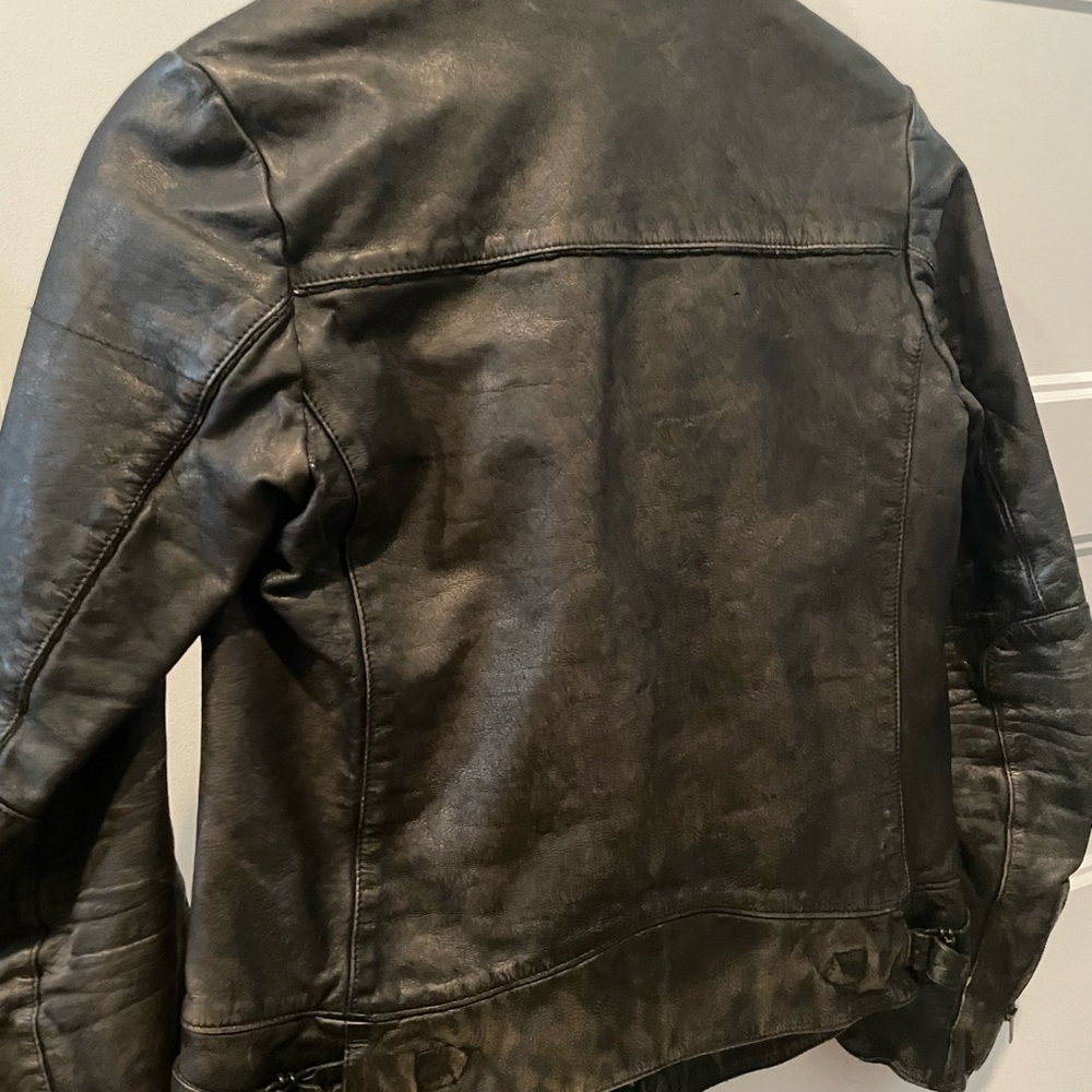 CLASSIC LUXE vintage leather motorcycle Sz 8-10/ M by Italian label Golden Goose - Picture 6 of 9